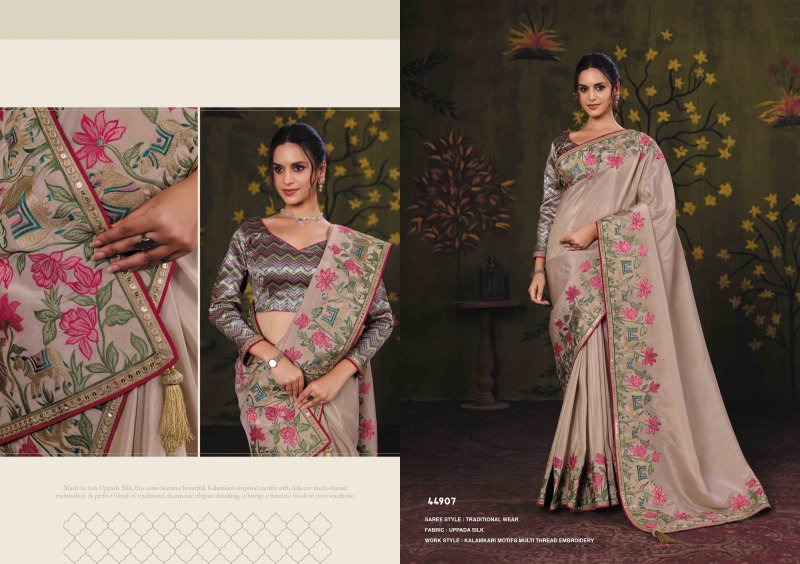 Beige Colour Norita 44900 Rooh By Mahotsav Silk Sequence Work Designer Saree 44907